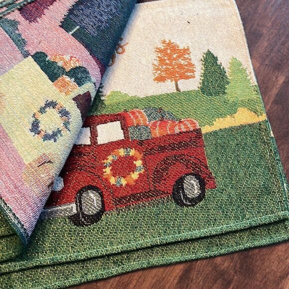 Home Collection Set of 4 Tapestry Cotton Blend Placemats “Harvest Blessings” - Picture 8 of 16